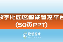 数字化园区智能管控平台（50页PPT）