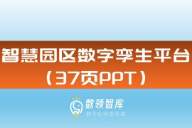 智慧园区数字孪生平台（37页PPT）