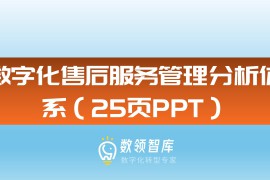 数字化售后服务管理分析体系（25页PPT）