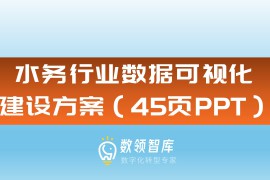 水务行业数据可视化建设方案（45页PPT）