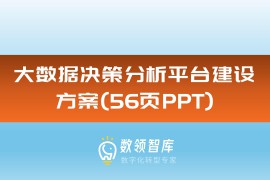 大数据决策分析平台建设方案（56页PPT）