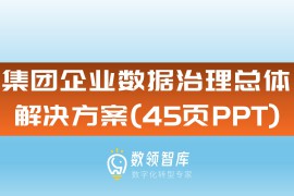 集团企业数据治理总体解决方案（45页PPT）